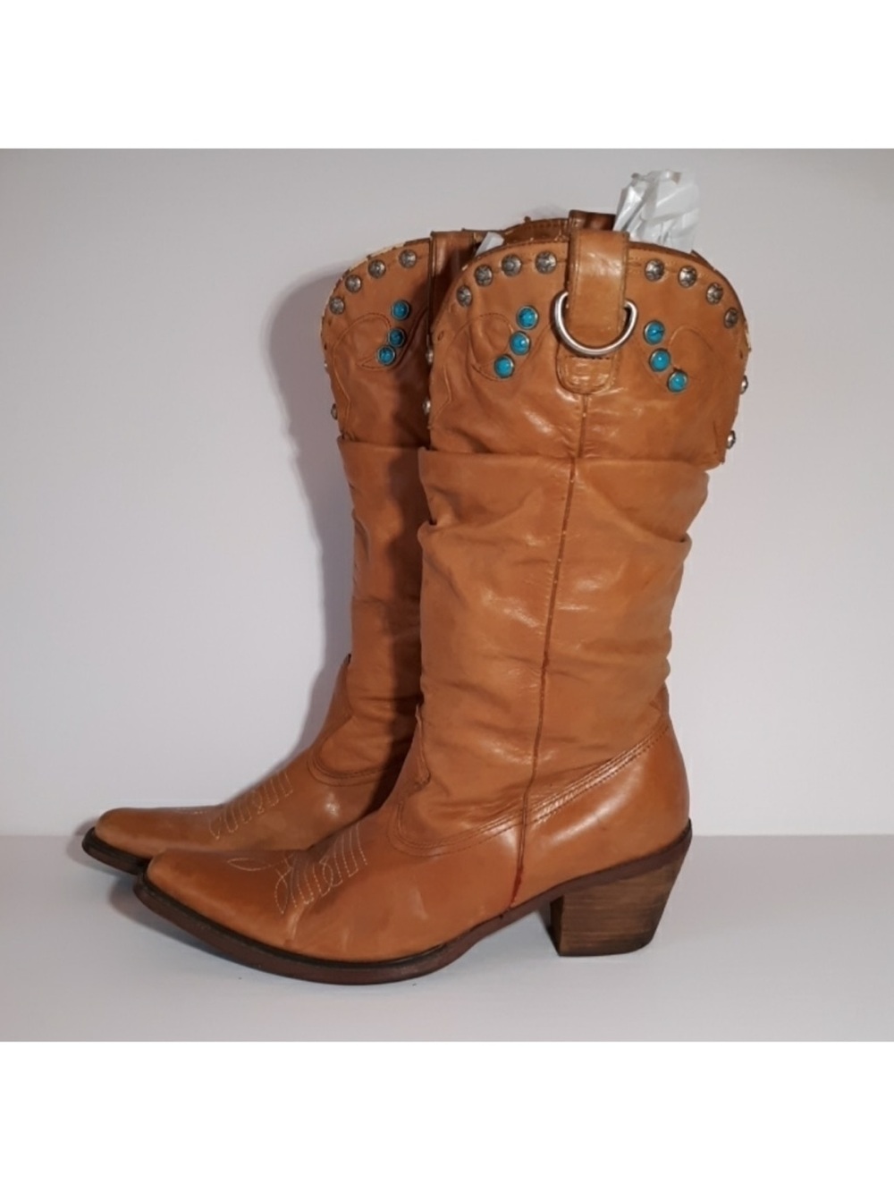Vintage cowboy boots 8.5 leather Retro